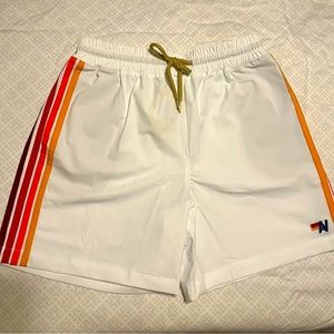 NWT Aviator Nat kids 4 stripes Flex Board Shorts-White Size 12